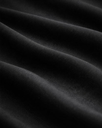 SoftSculpt fabric detail, Black, Crossover Wrap Long Sleeve Top | MAKAI