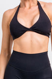 black halter bra