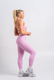 Contour Pink Leggings - High Waisted Light Compression
