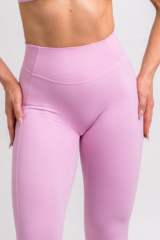Contour Pink Leggings - High Waisted Light Compression
