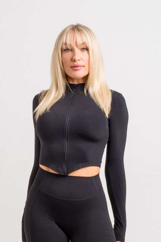 black cropped jacket