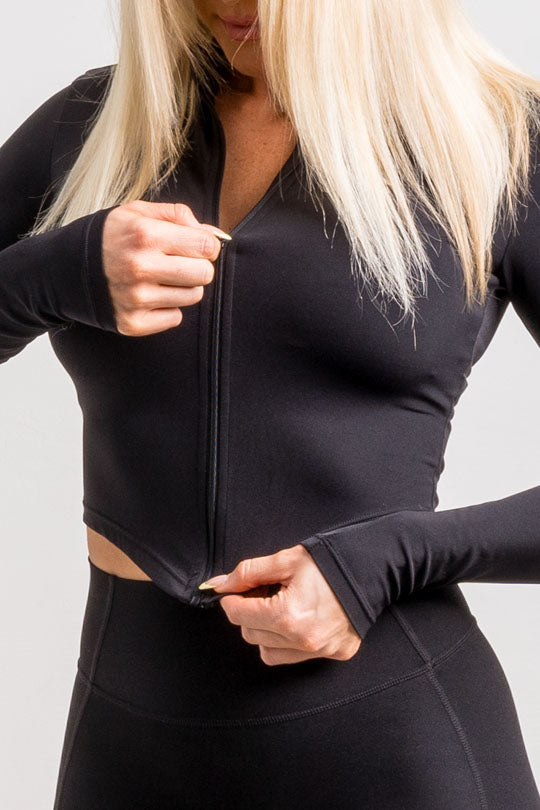 black cropped jacket