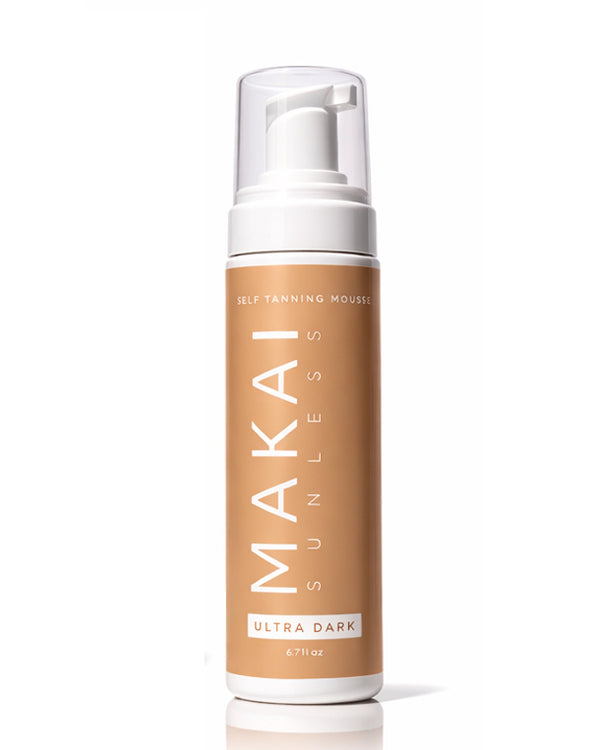 MAKAI Sunless self-tanning mousse bottle on a white background