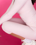 SoftSculpt Everyday Capri Legging in Petal Pink, waistband detail | MAKAI