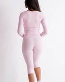 SoftSculpt Everyday Capri Legging in Petal Pink, back view | MAKAI