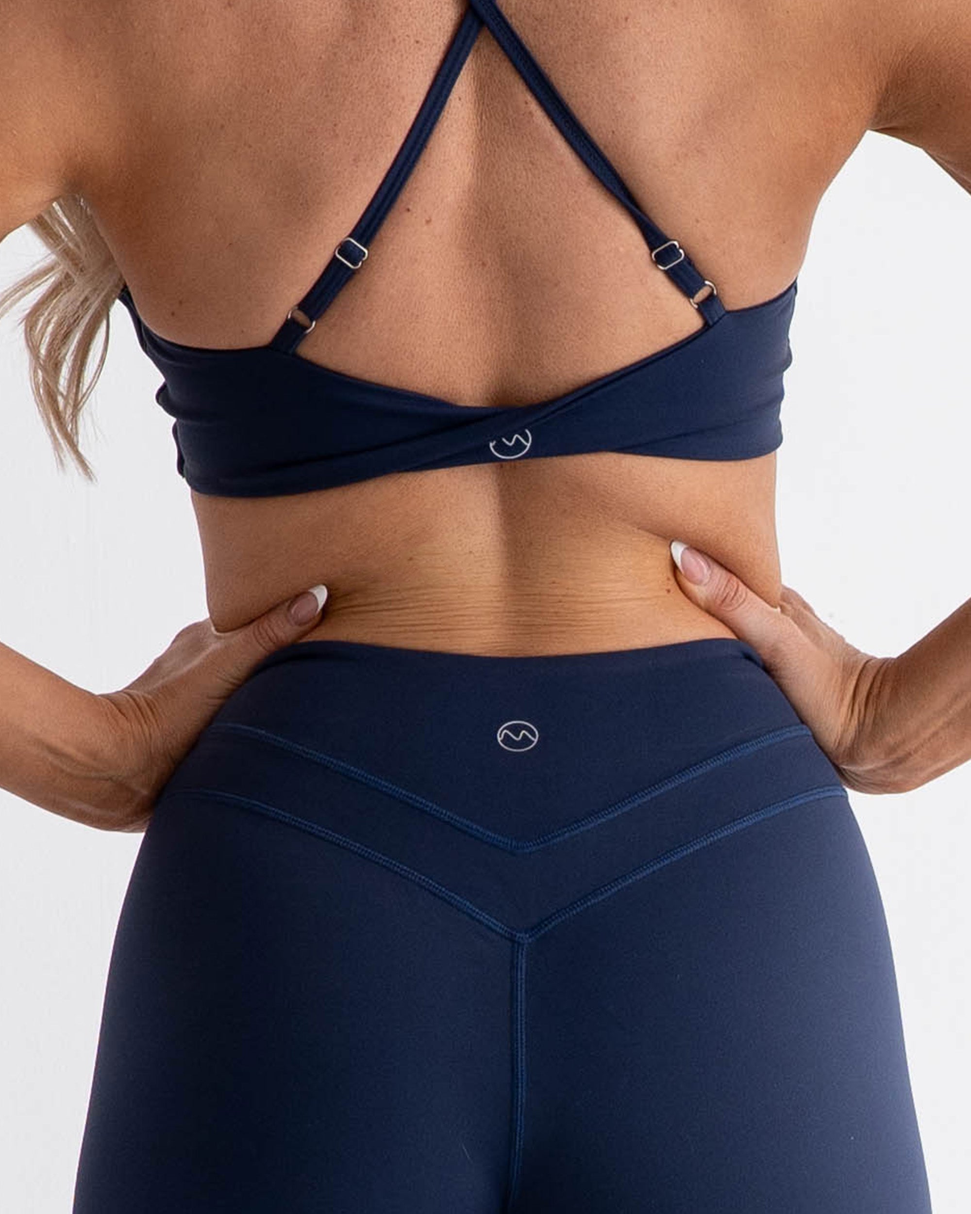SoftSculpt Lift V-Seam Contour Legging in Berry Blue, back view | MAKAI