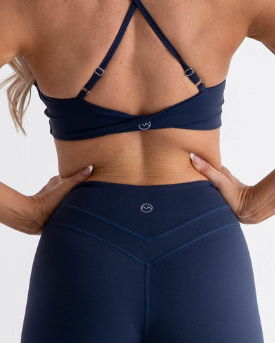 SoftSculpt Lift V-Seam Contour Legging in Berry Blue, back view | MAKAI