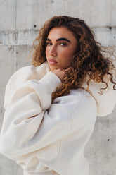 women's cream hoodie oversized