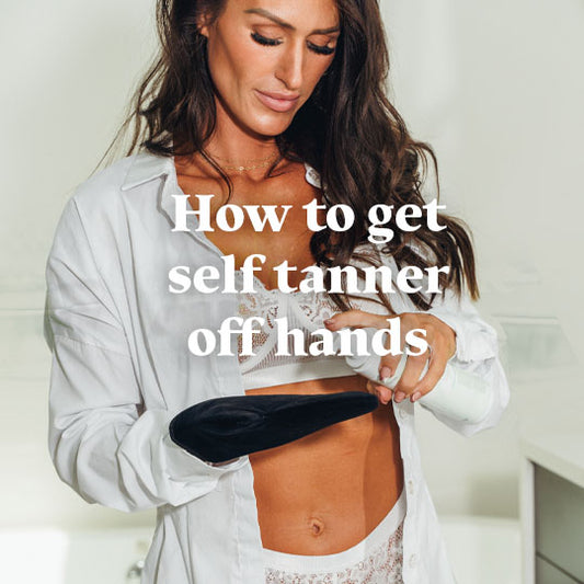 how to get self tanner off hands