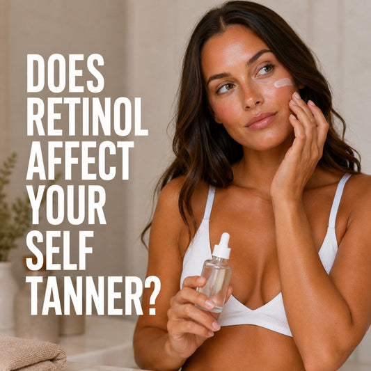 a woman wondering if retinol will affect self tanner