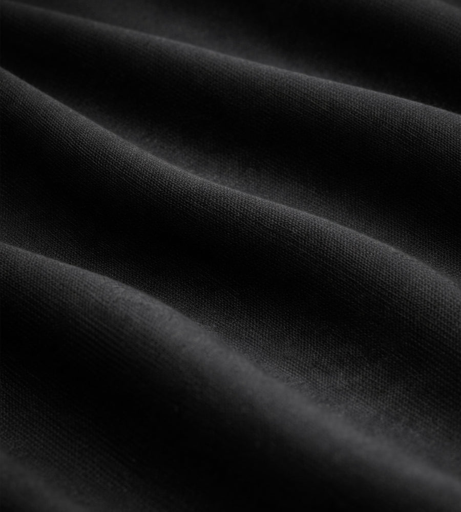 SoftSculpt fabric detail, Black, Crossover Wrap Long Sleeve Top | MAKAI