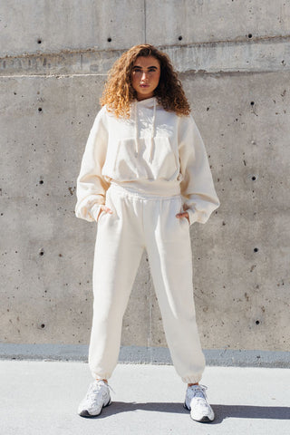 womens cream sweat pant
