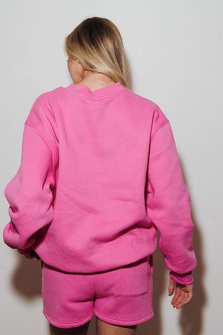 womens pink crewneck