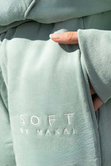 womens sage green sweat pants