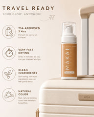  Sunless by MAKAI Travel Self Tanning Mousse features and highlights infographic | MAKAI