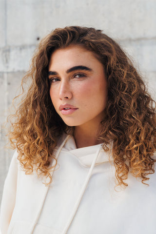 womens cream hoodie oversized