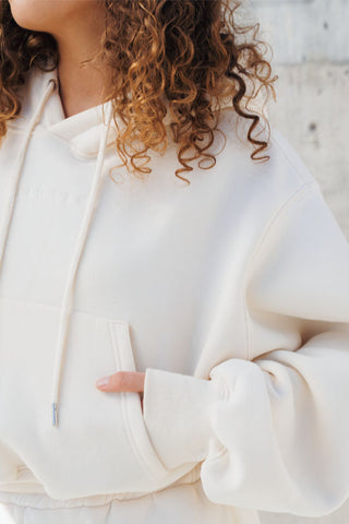 womens cream hoodie oversized