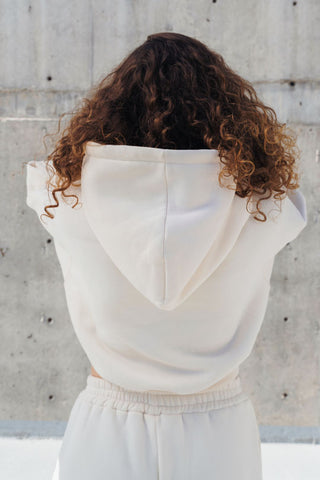 womens cream hoodie oversized