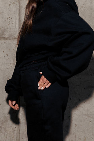 Soft Oversized Sweat Set | Black