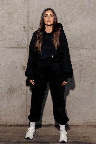 Soft Oversized Sweat Set | Black